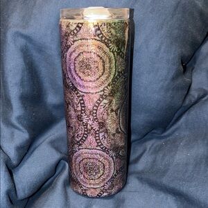 Iridescent Mandala Glitter Tumbler - Purple/Pink/Green